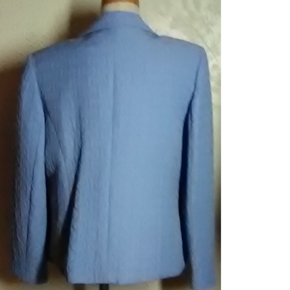 Sag Harbor Lt Blue Quilted Cotton Blazer Size 14 - Picture 4 of 5